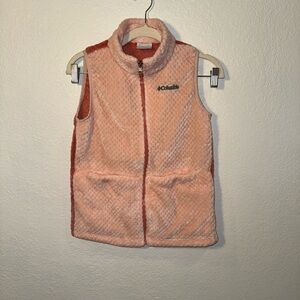 Columbia Girls Cozy Fire Side Two Tone Pink Zip Front Vest Size Large (14/16)